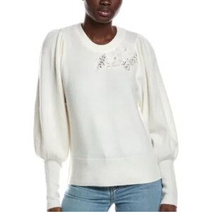 CeCe White Blouse with Floral Details